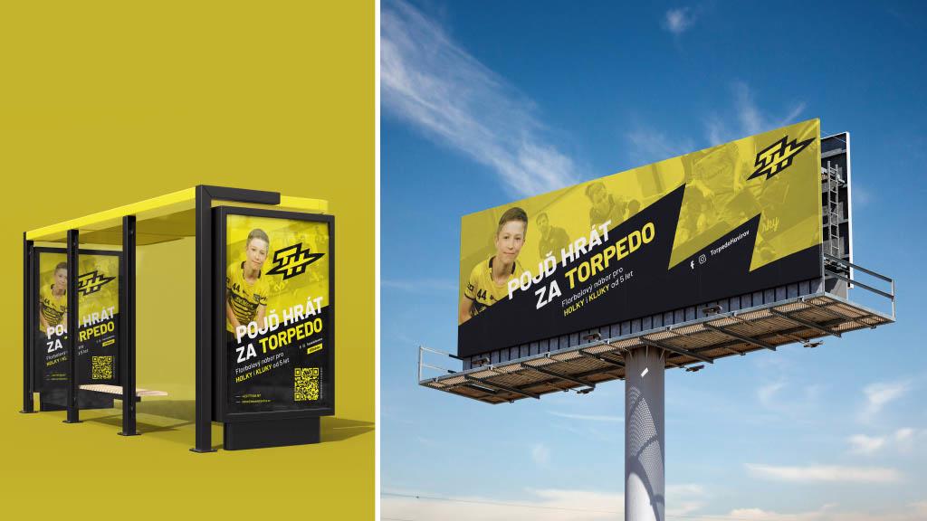 Venkovní bannery ve vizuální identitě Torpédo Havířov